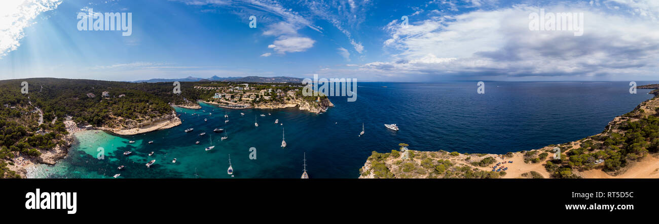 Espagne, Majorque, Palma de Majorque, vue aérienne de la région de Calvia, El Toro, Portals Vells Banque D'Images