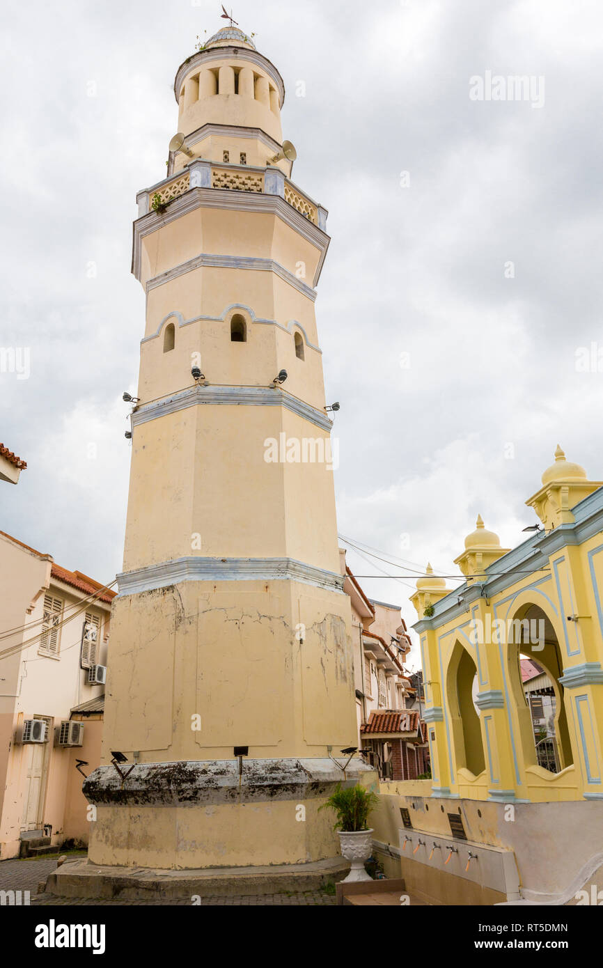 George Town, Penang, Malaisie. Acheen Street Malay Mosque. Banque D'Images