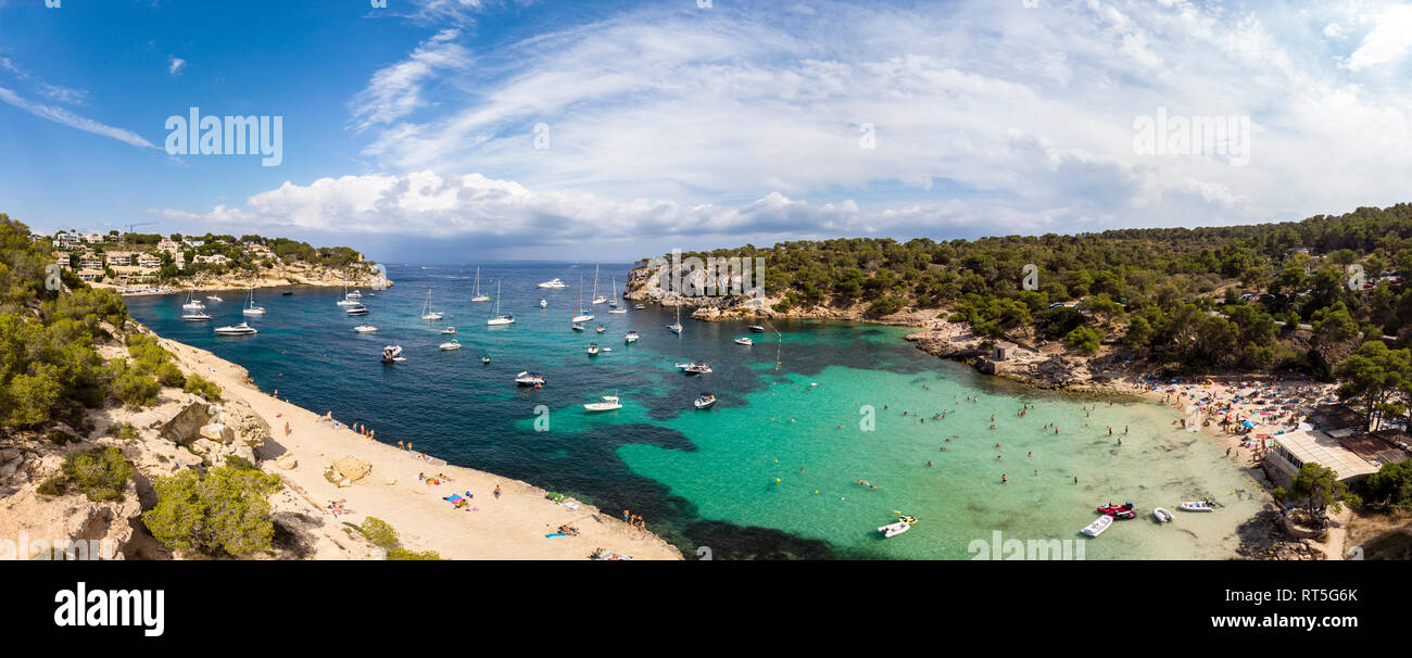 Espagne, Majorque, Palma de Majorque, vue aérienne de la région de Calvia, El Toro, Portals Vells Banque D'Images