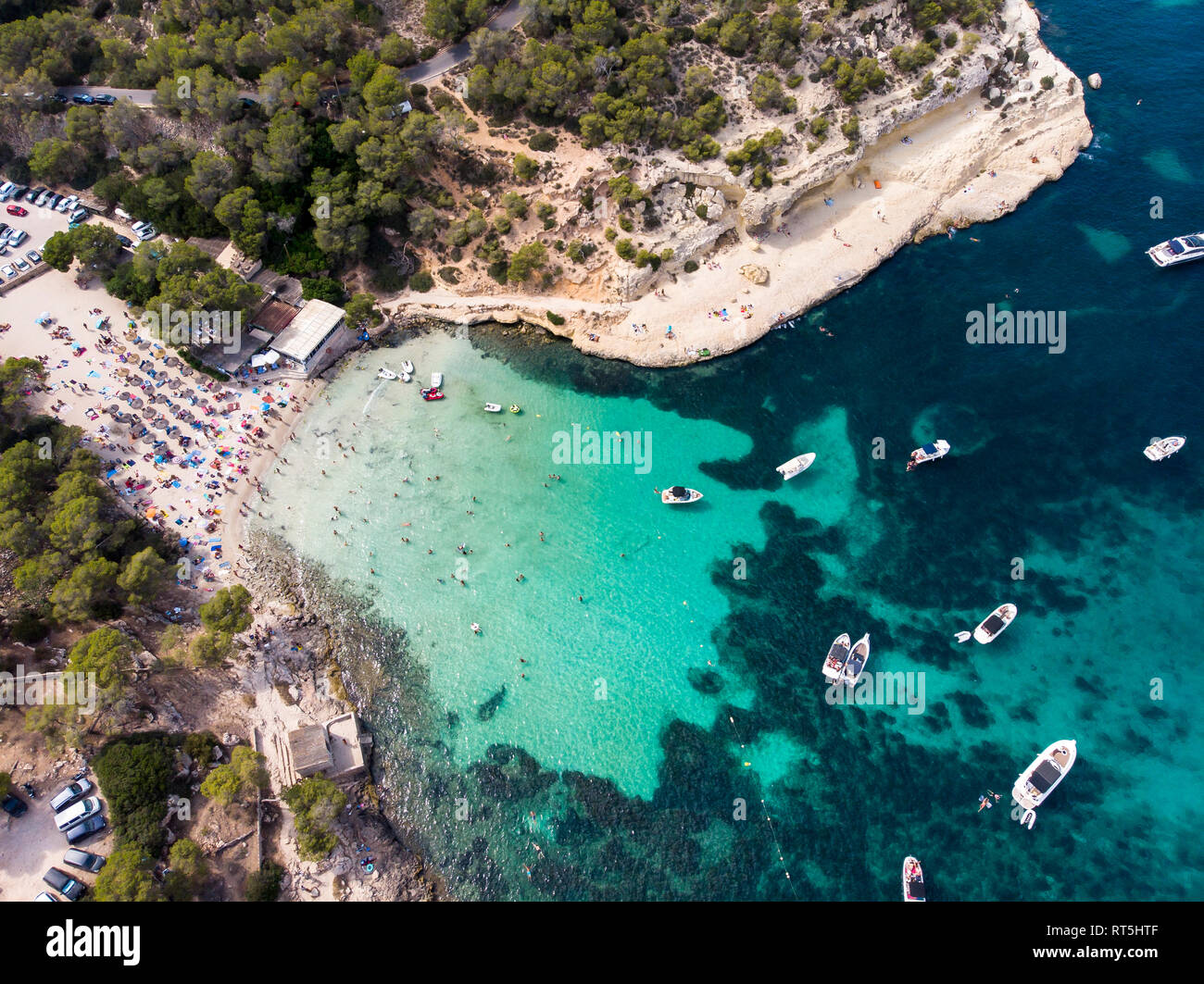 Espagne, Majorque, Palma de Majorque, vue aérienne de la région de Calvia, El Toro, Portals Vells Banque D'Images