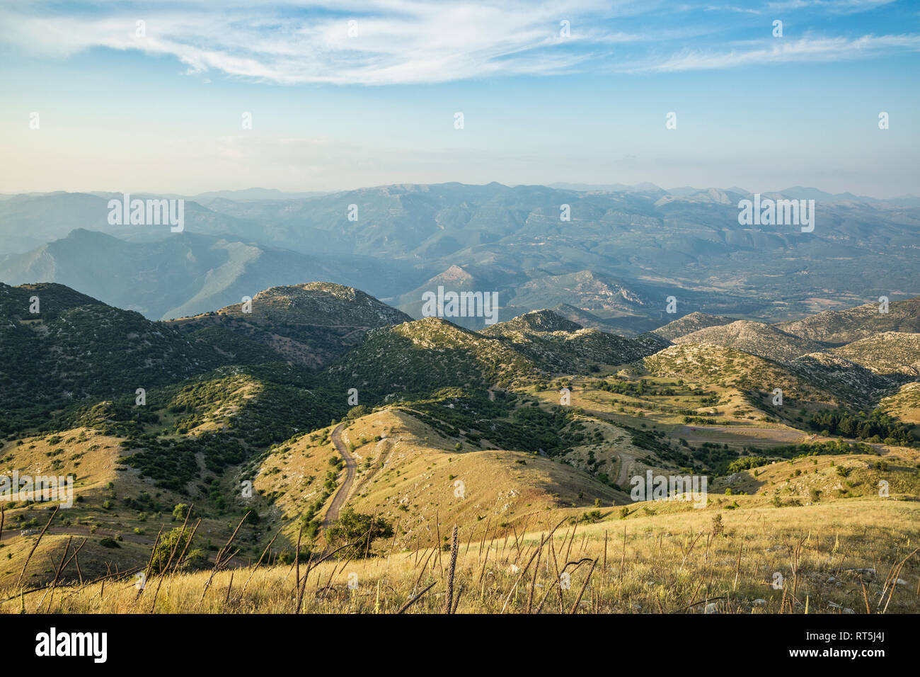 La Grèce, le Péloponnèse, l'Arcadie, Lykaion, vue sur la montagne de Profitis Ilias Banque D'Images