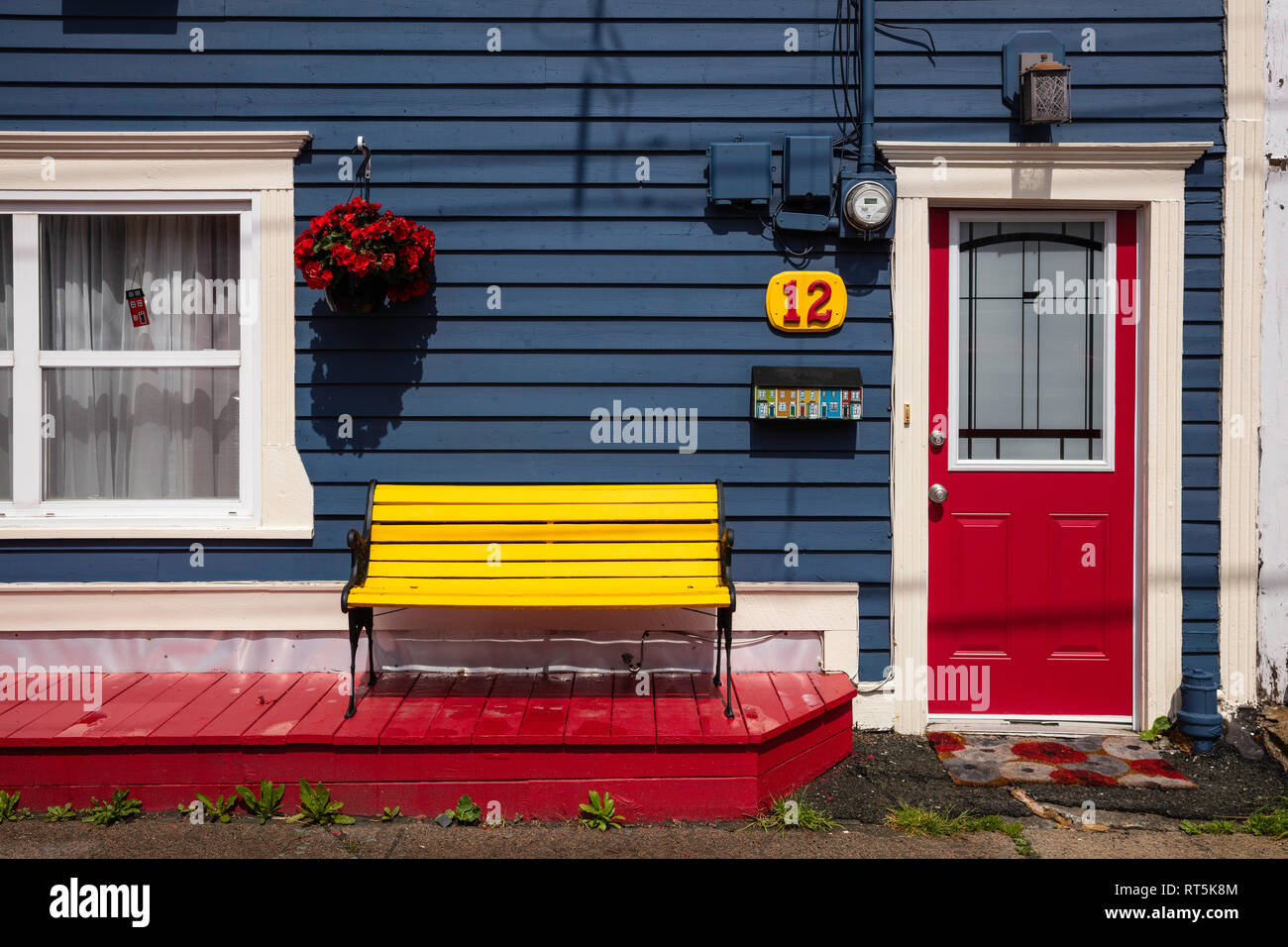 Maisons colorées jelly bean, St John's, Terre-Neuve et Labrador La province, Canada Banque D'Images