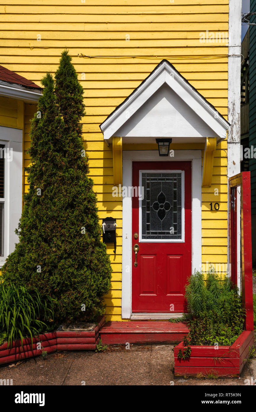 Maisons colorées jelly bean, St John's, Terre-Neuve et Labrador La province, Canada Banque D'Images
