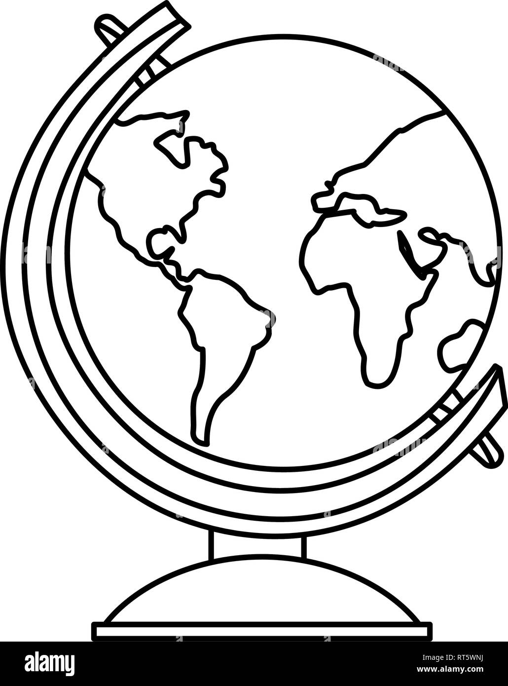 Carte scolaire globe on white background vector illustration Image