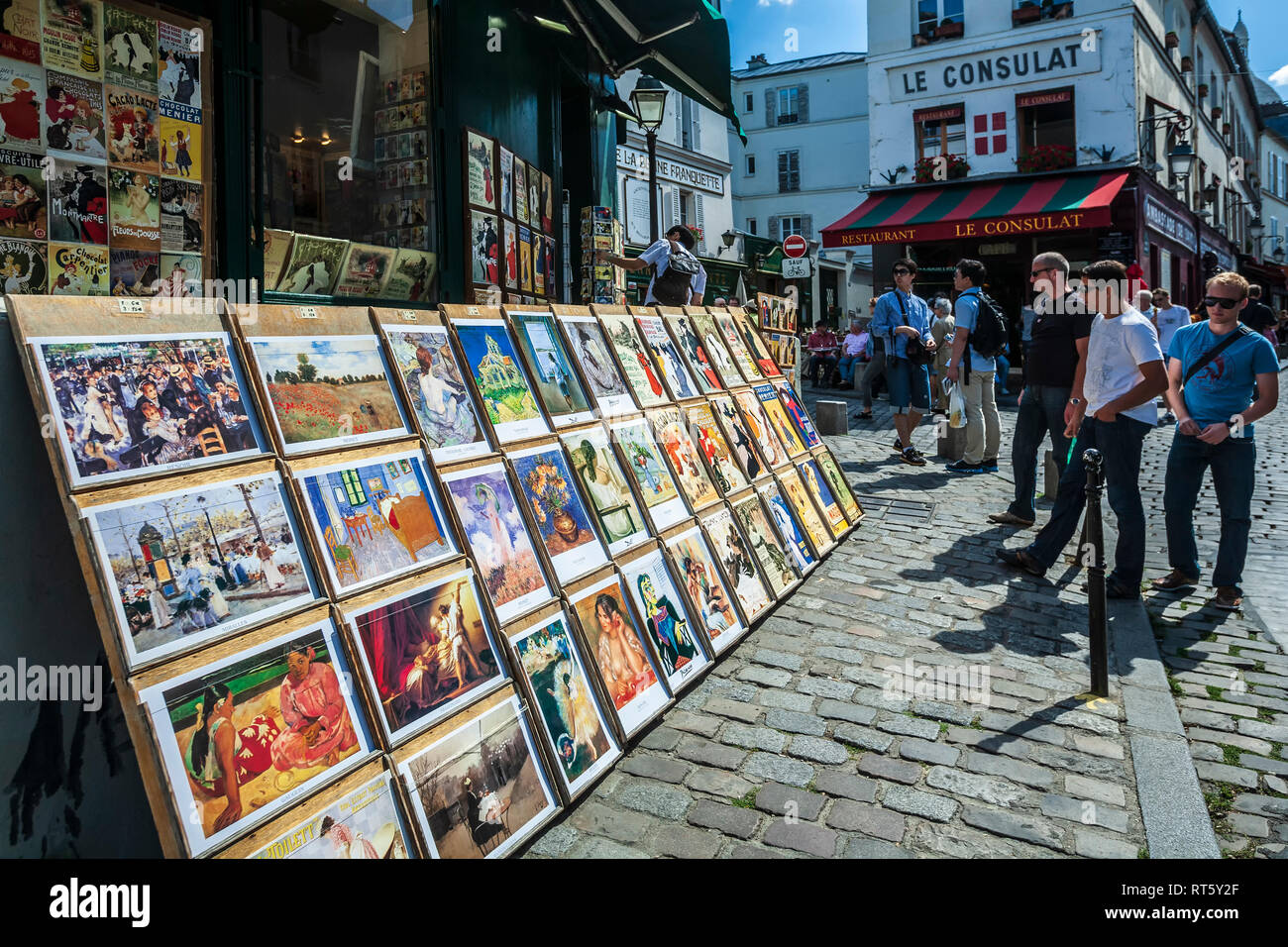 L'achat d'art, Montmartre, Paris, France Banque D'Images