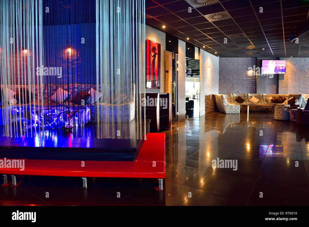 T-Anker , intérieur du restaurant et discothèque situé à haut de centre commercial Kotva, Prague, République Tchèque Banque D'Images