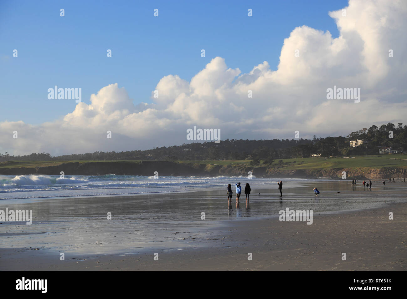 Plage, Carmel par la mer, l'océan Pacifique, la péninsule de Monterey, Californie, États-Unis Banque D'Images