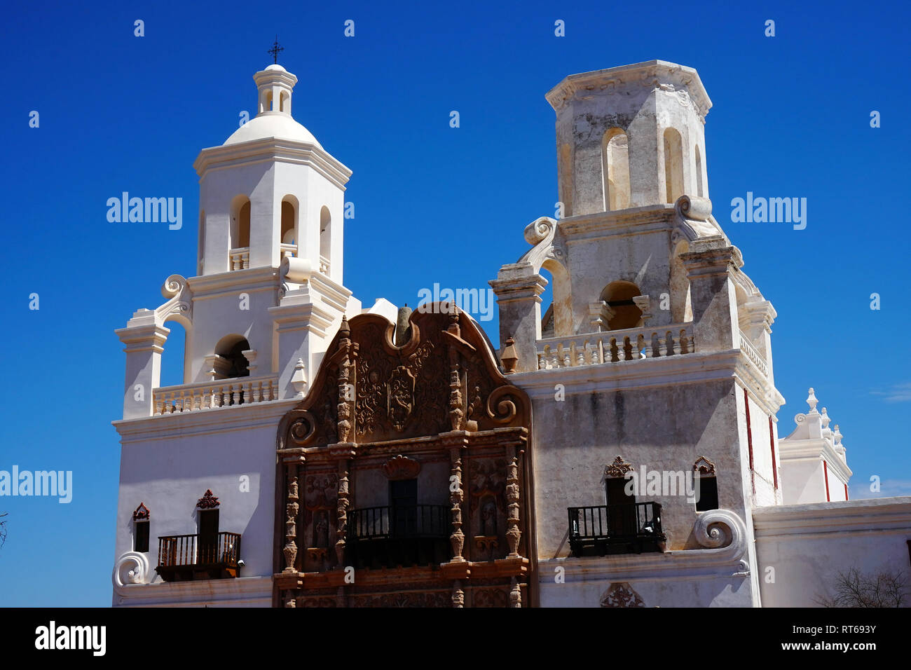 Monument Historique, Mission San Xavier a été fondée comme une mission catholique par le père Eusebio Kino en 1692. Banque D'Images