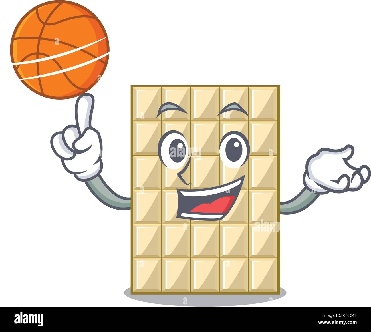Basket-ball avec chocolat blanc dans le caractère de la forme Image  Vectorielle Stock - Alamy