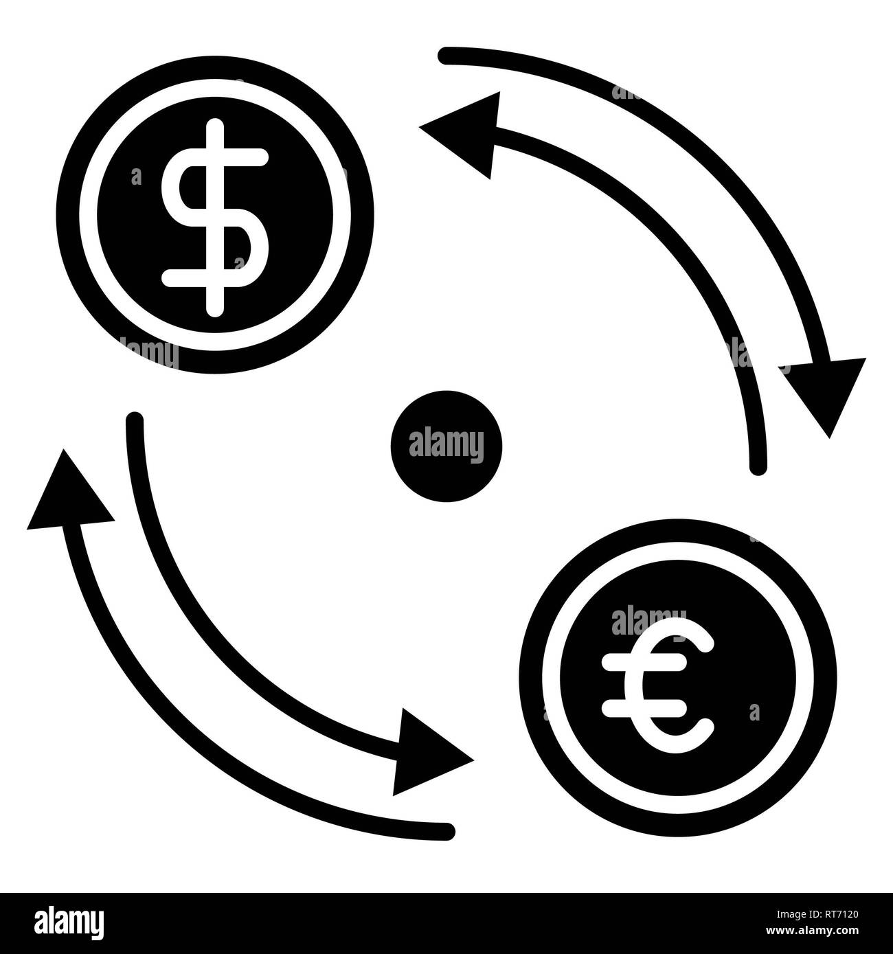 L'icône change d'illustration vectorielle, Finances, Glyph Banque D'Images