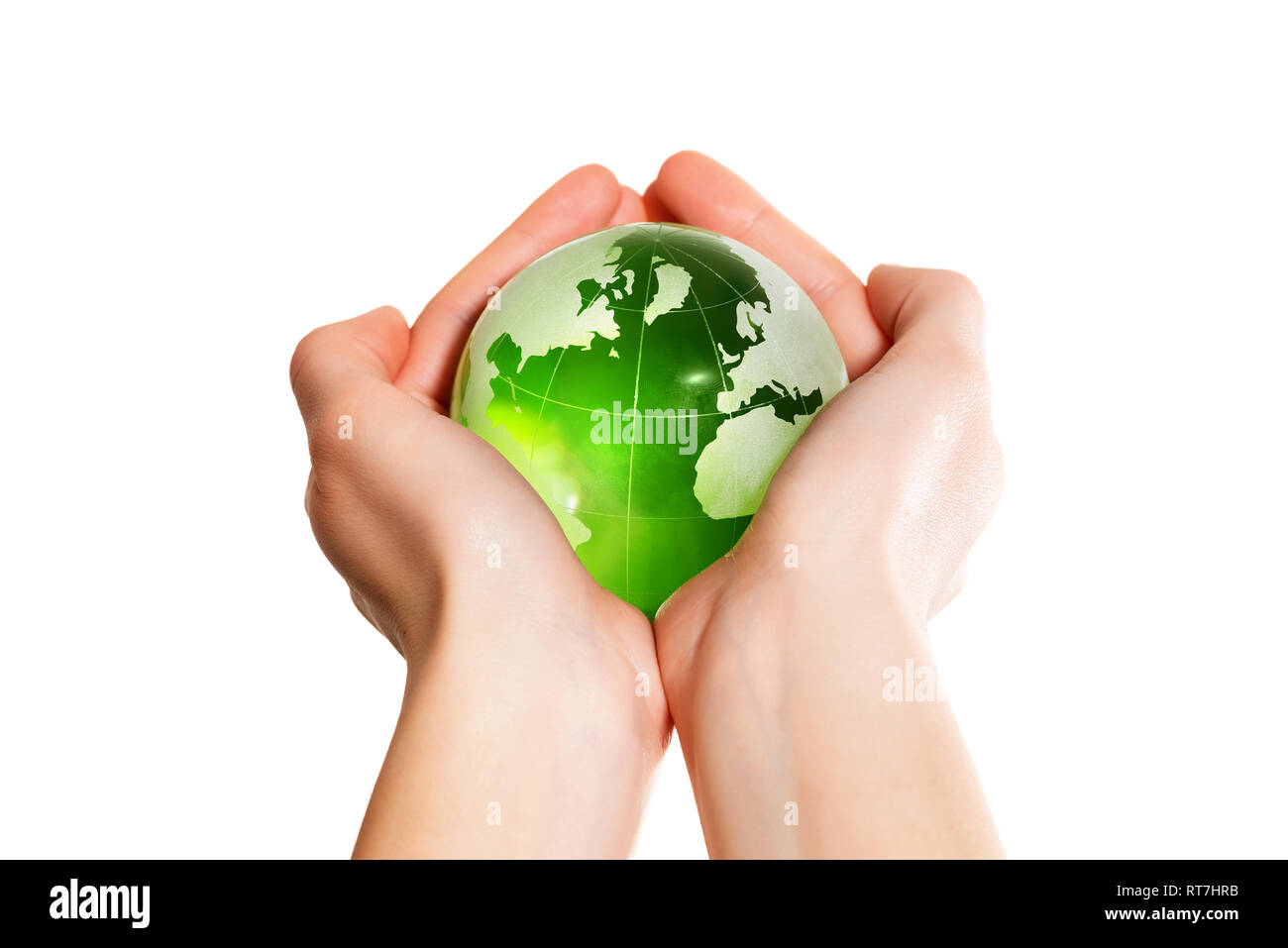 Terre Verte Le monde dans la main Banque D'Images