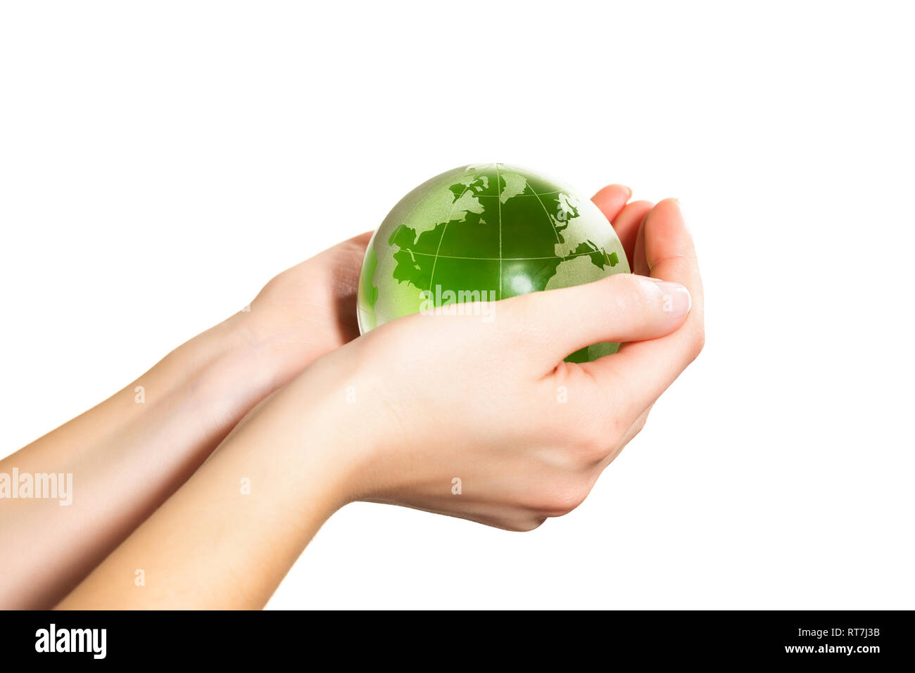 Tenant en main la terre verte Banque D'Images