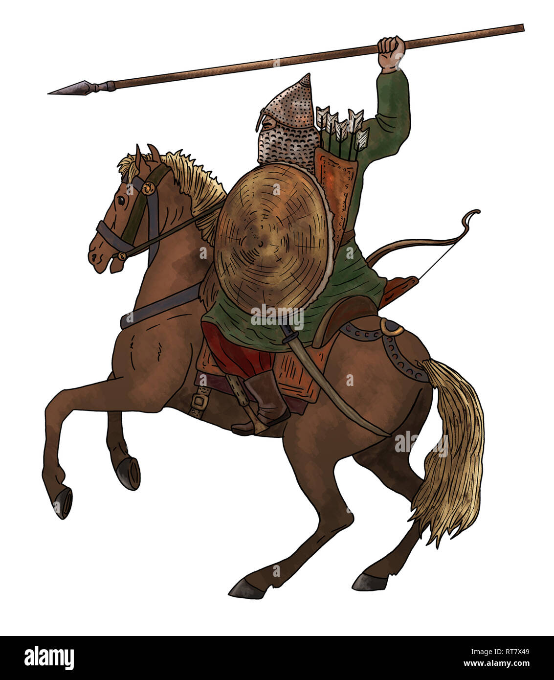 Guerrier traditionnel turc avec armure et d'armes Banque D'Images
