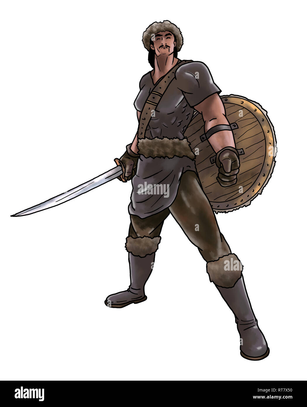 Guerrier traditionnel turc avec armure et d'armes Banque D'Images