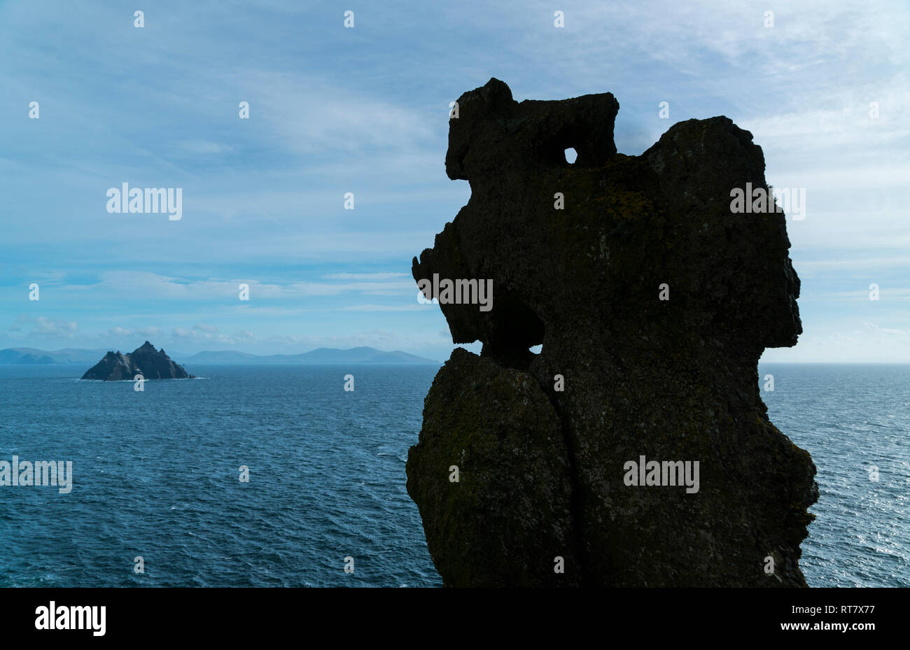 Skellig Michael, site du patrimoine mondial des îles Skellig, comté de Kerry, Irlande, Europe Banque D'Images