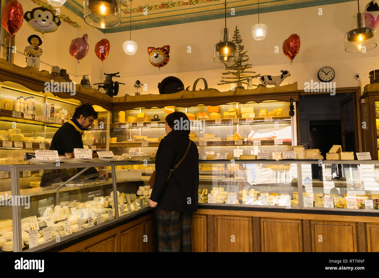 Fromagerie Jouannault sur Rue de Bretagne à Paris, France. Banque D'Images