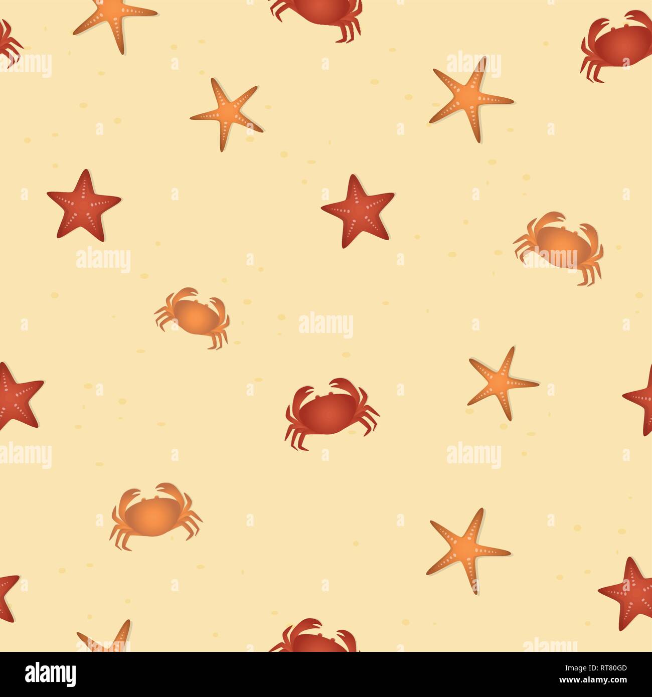 Motif étoile de mer transparente et les crabes sur la plage de l'été illustration vecteur conception SPE10 Illustration de Vecteur