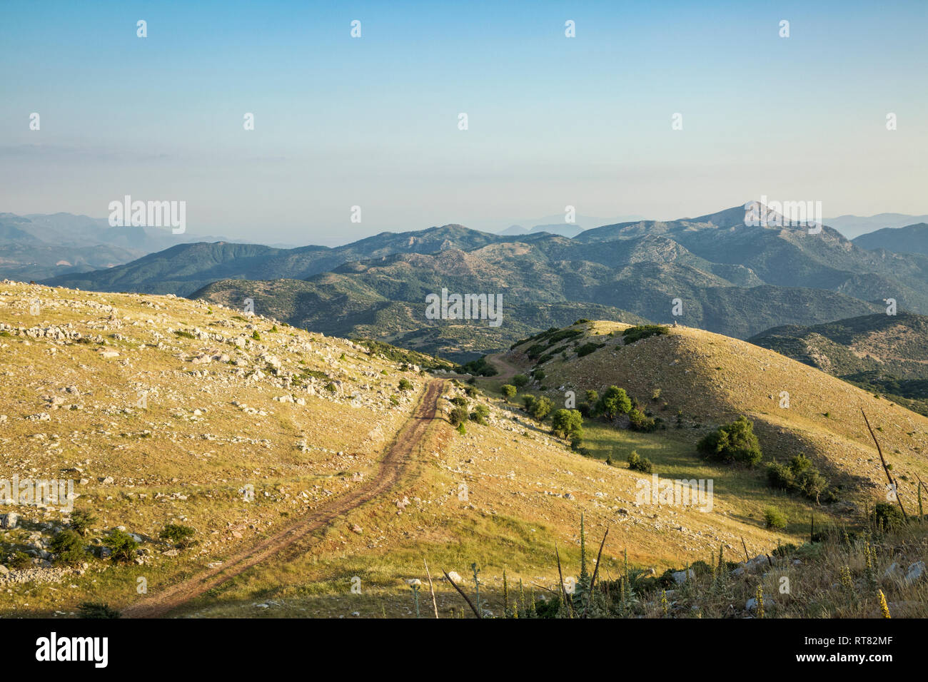 La Grèce, le Péloponnèse, l'Arcadie, Lykaion, vue sur la montagne de Profitis Ilias Banque D'Images