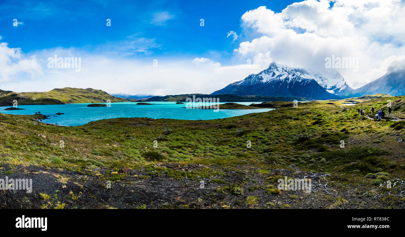 Le Chili, la Patagonie, le Parc National Torres del Paine, Lago Nordenskjold Banque D'Images
