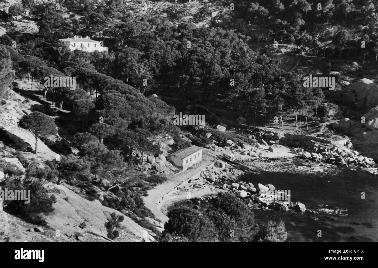 Cala Maestra, l'île d'Elbe et portoferraio, Toscane, Italie 1947 Banque D'Images