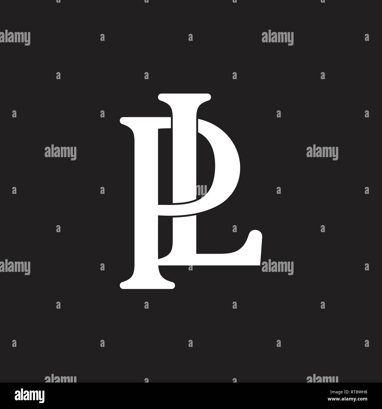 Lettres pl lié design logo Vector Illustration de Vecteur