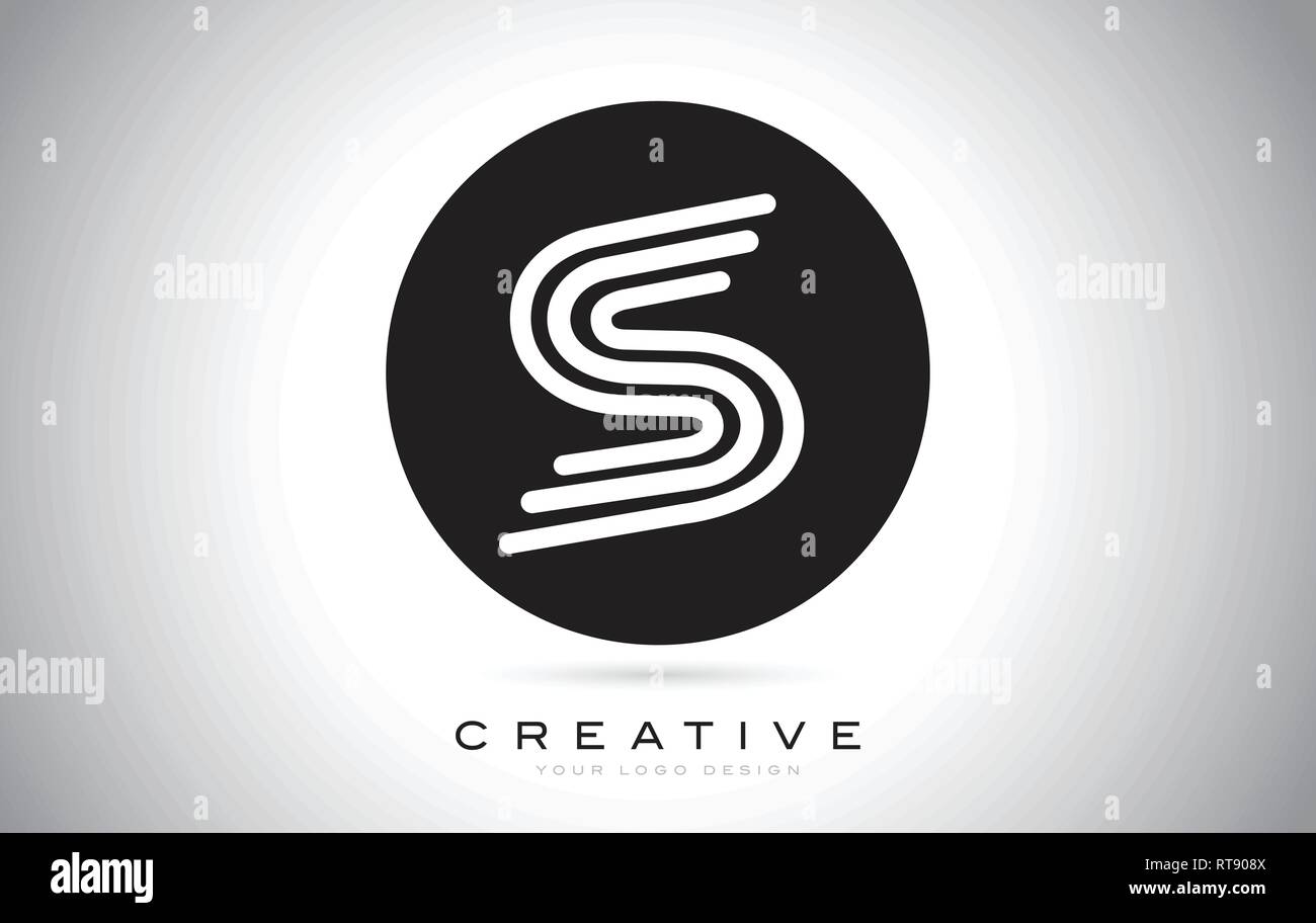 S Lettre monogramme Logo Design. Icône moderne s avec monogramme noir Magnifique Création Design. Illustration de Vecteur