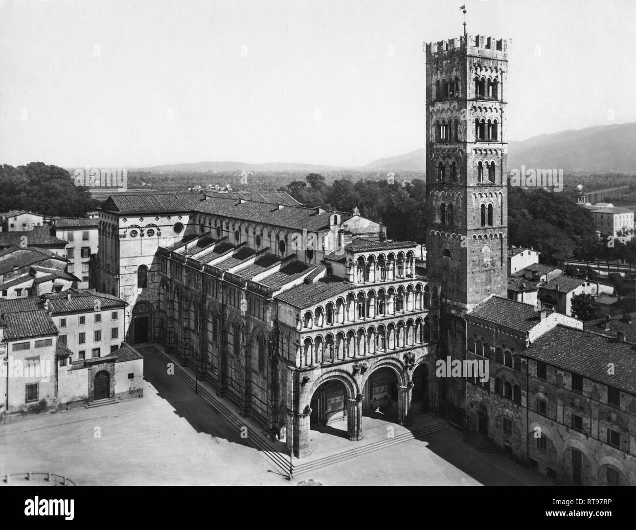 Italie, Toscane, Lucca, vue de la cathédrale de San Martino, 1900-10 Banque D'Images