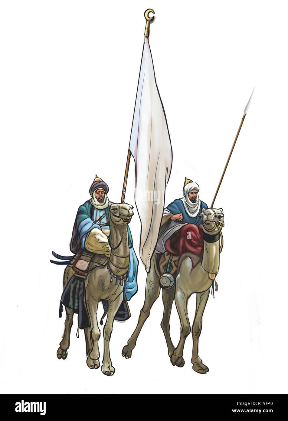 Guerrier avec arme et armure traditionnelle Banque D'Images