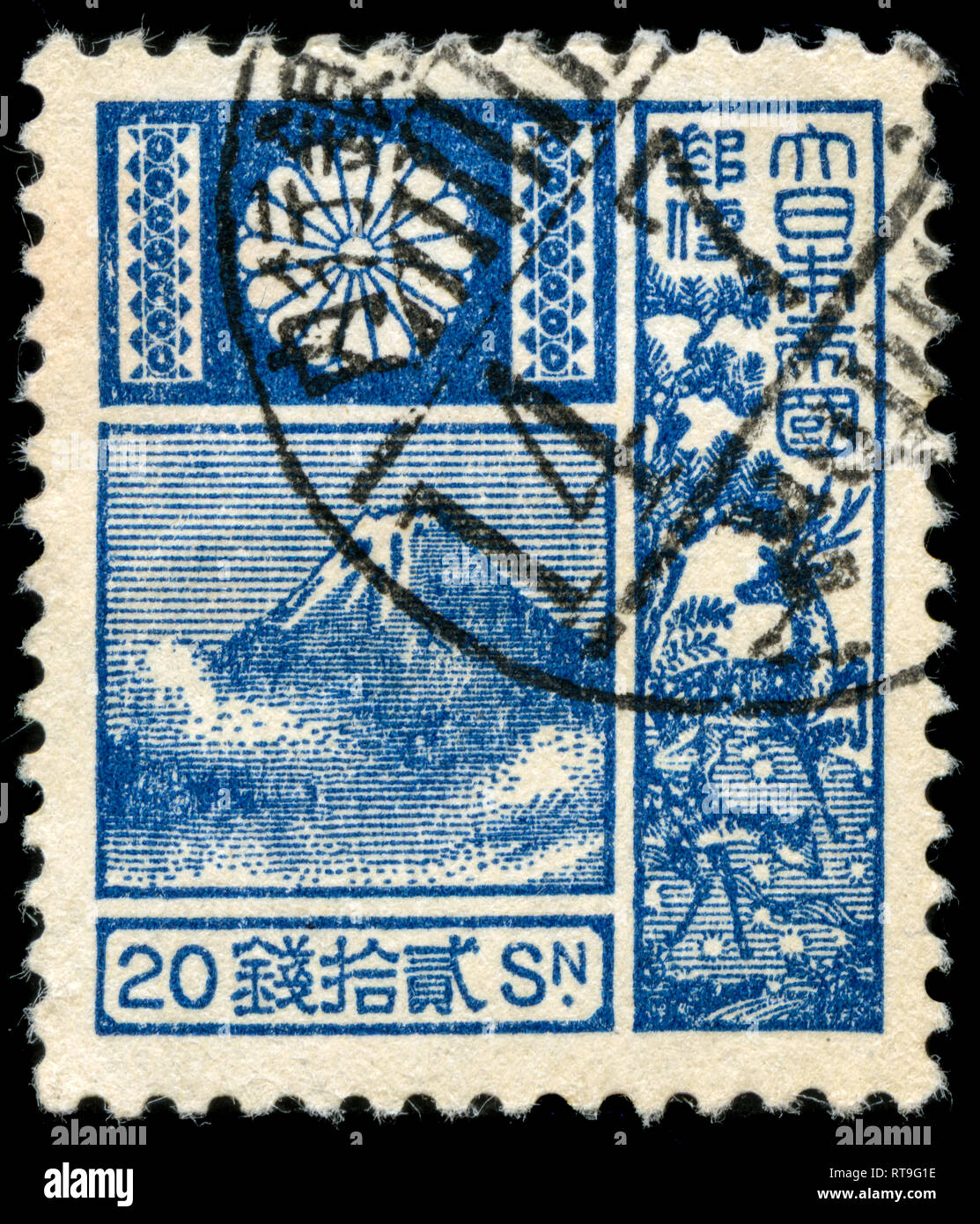 Timbre-poste du Japon dans le Mt Fuji et Virginie (1930-37) - Nouvelle série émise en 1937 Die Banque D'Images