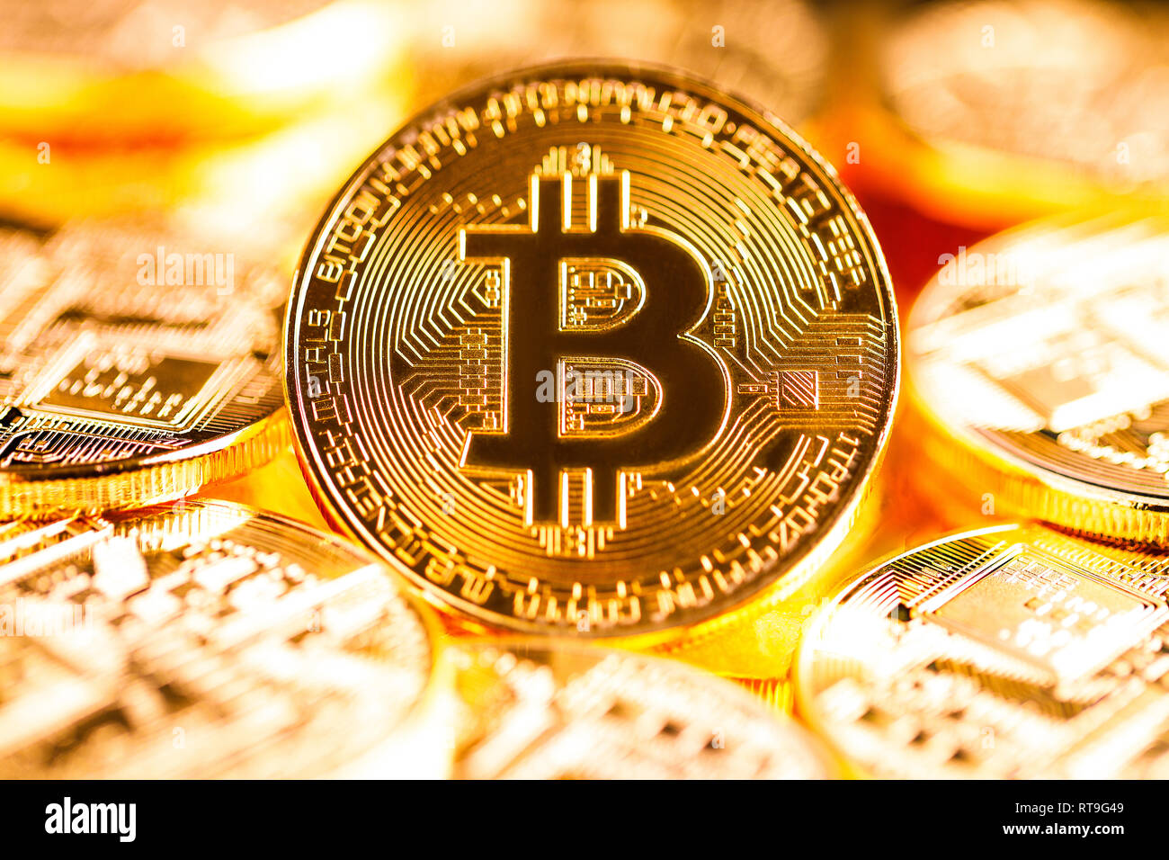 Bitcoin d'or. Concept des affaires Banque D'Images