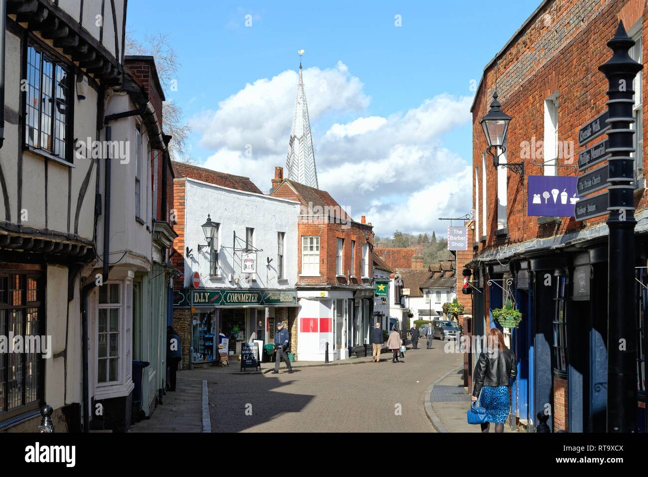 Centre de la ville de marché de GODALMING Surrey England UK Banque D'Images