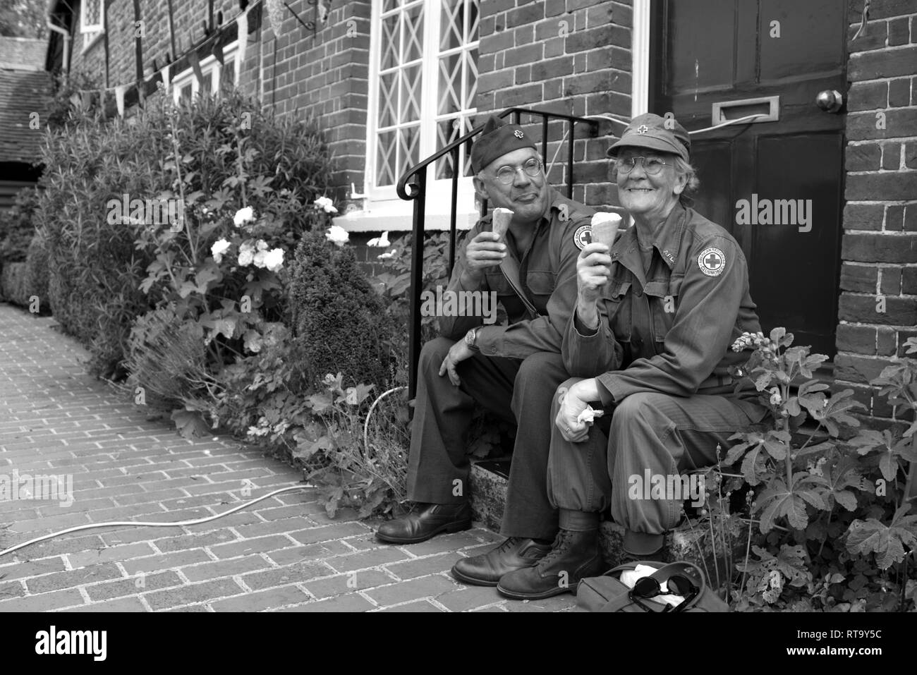 La Seconde Guerre mondiale Village Southwick D-Day revival 2018. American Red Cross Banque D'Images