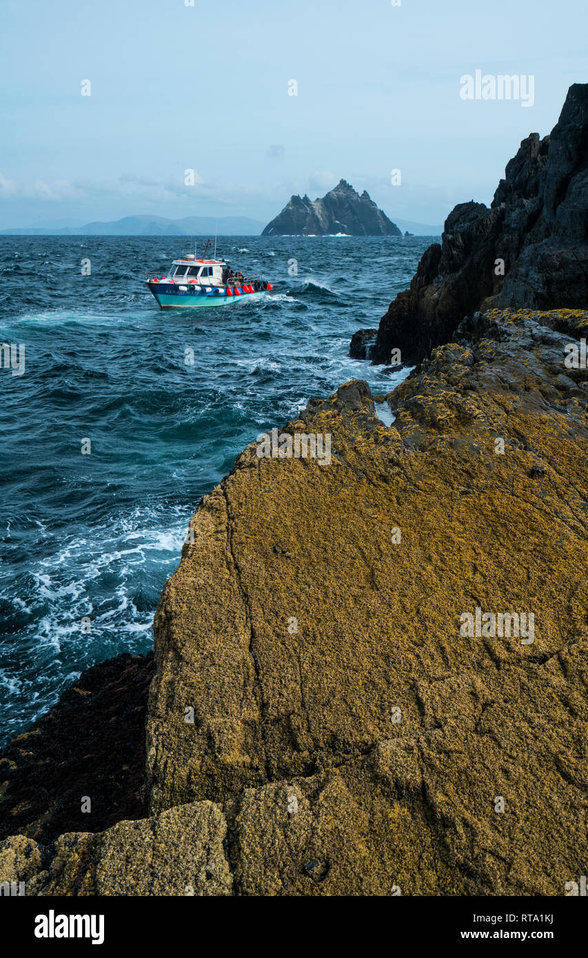 Little Skellig de Skellig Michael, Îles Skelling, comté de Kerry, Irlande, Europe Banque D'Images