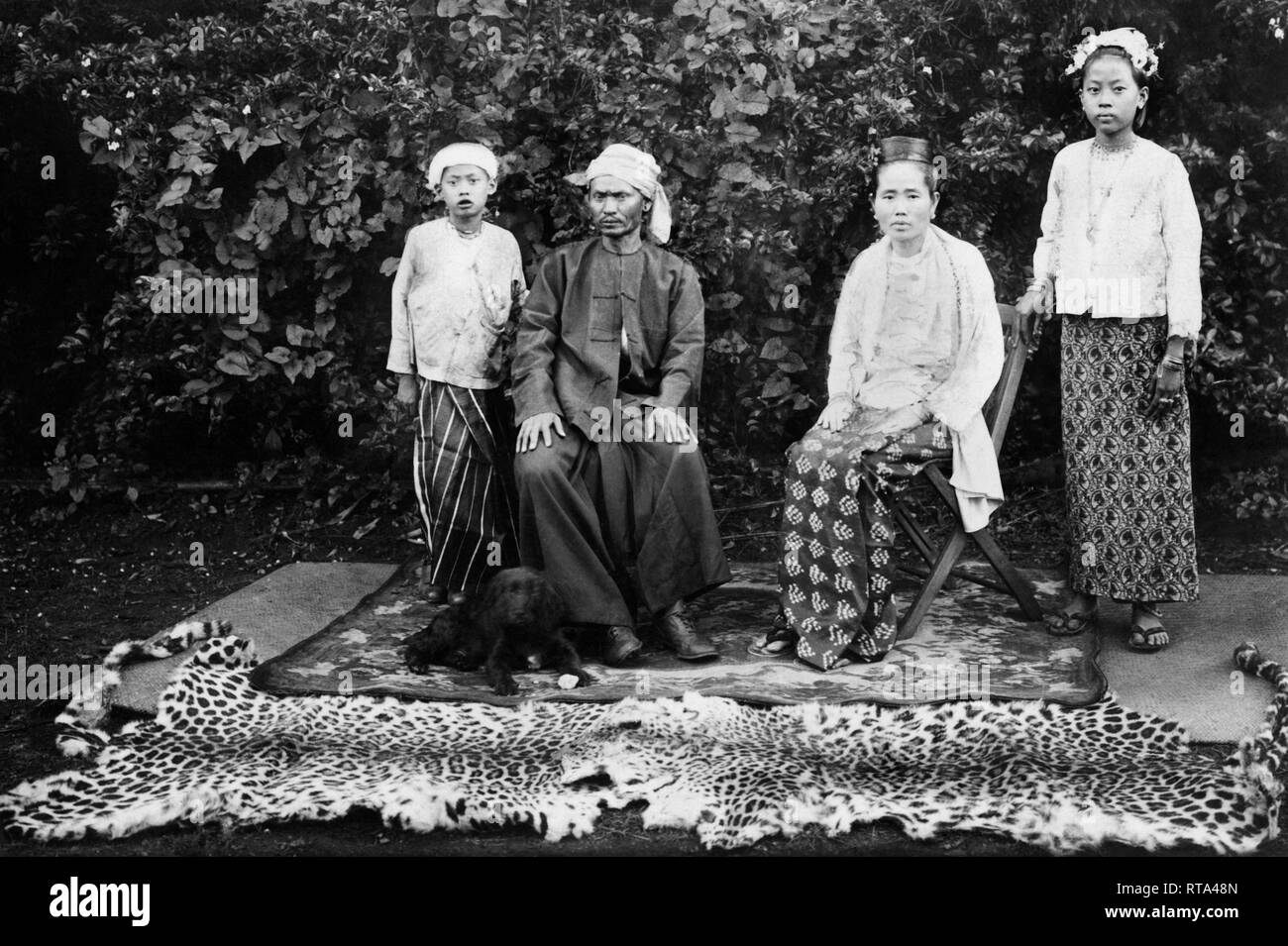 Pek Kong famille, Xi'an, Chine, Asie, 1910-20 Banque D'Images