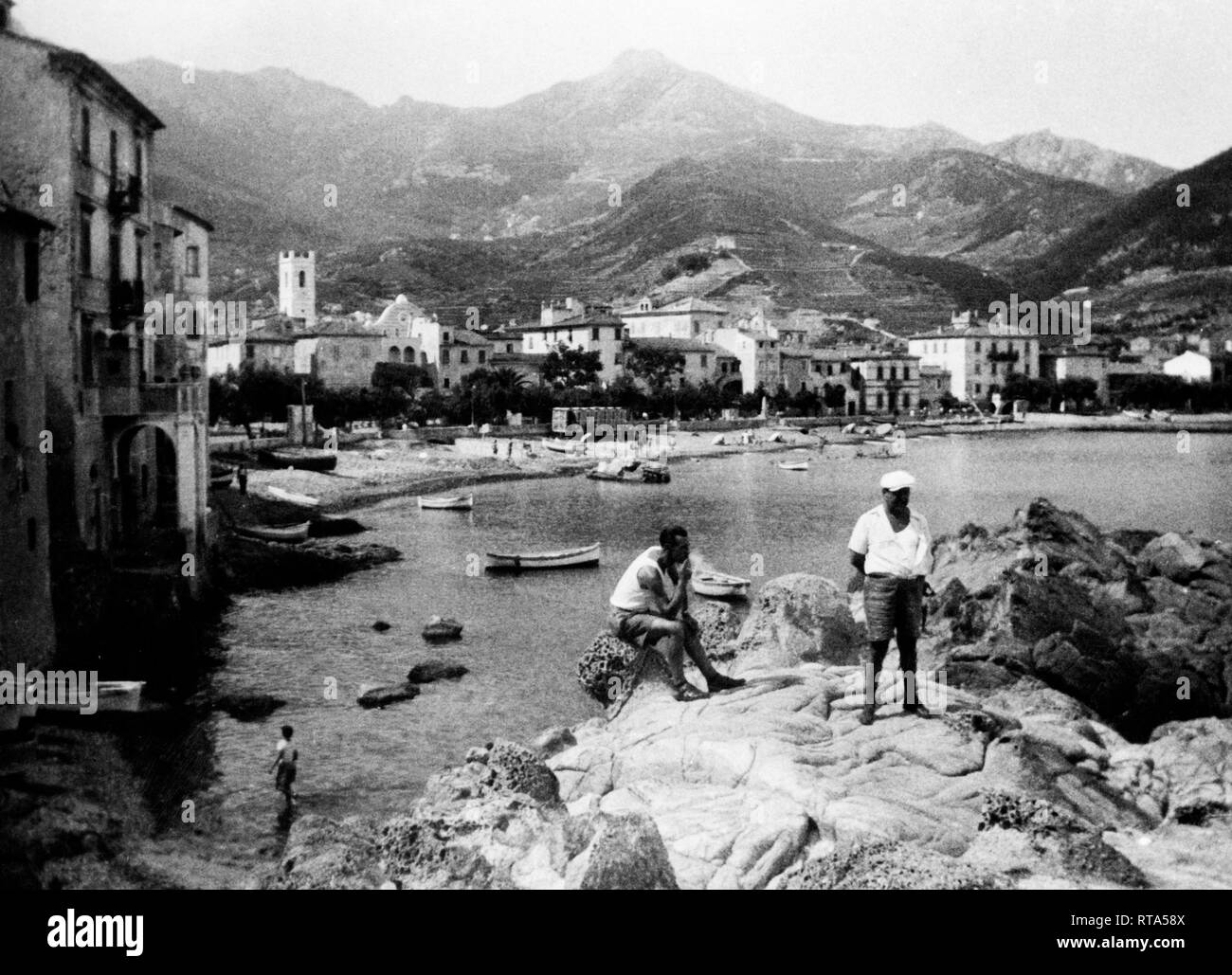 Italie, Toscane, Isola d'Elba, Marciana Marina, 1950-1960 Banque D'Images