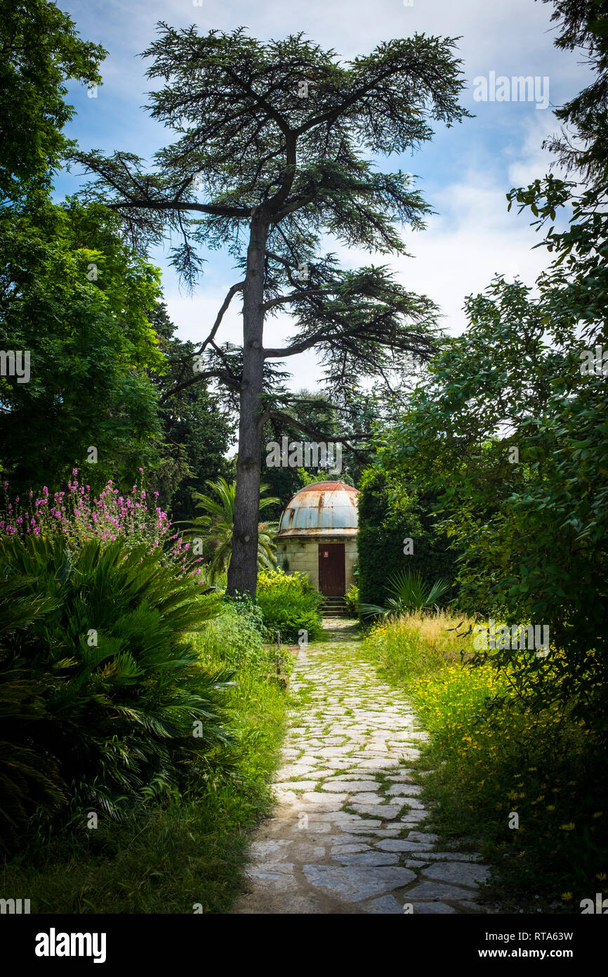 Astronomy Observatory, observatoire astronomique au Jardin des plantes de Montpellier - Jardins Botaniques, Montpellier, France. Construit à la suggestion Banque D'Images