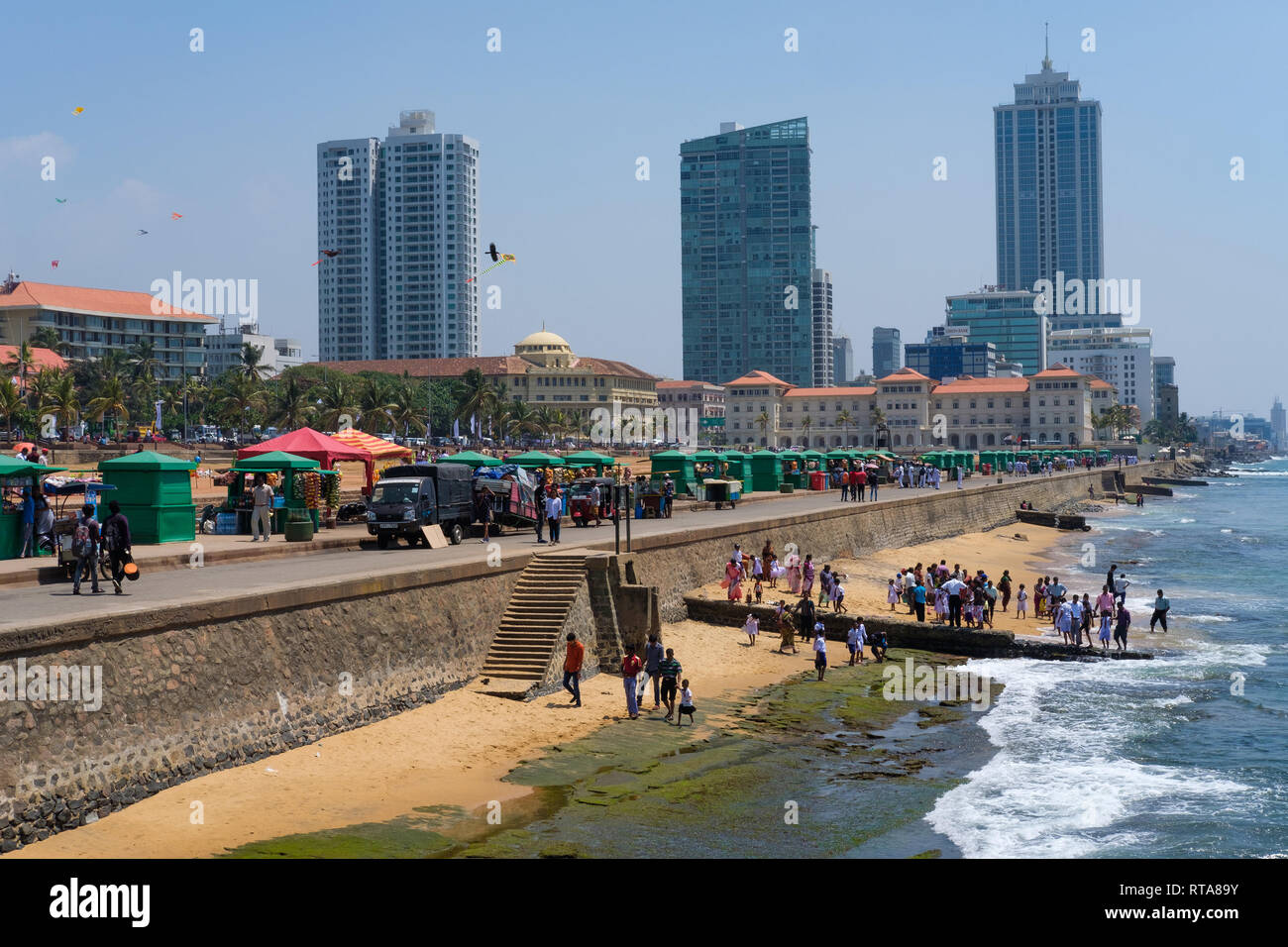 Galle Face Plage, Colombo, Sri Lanka Banque D'Images