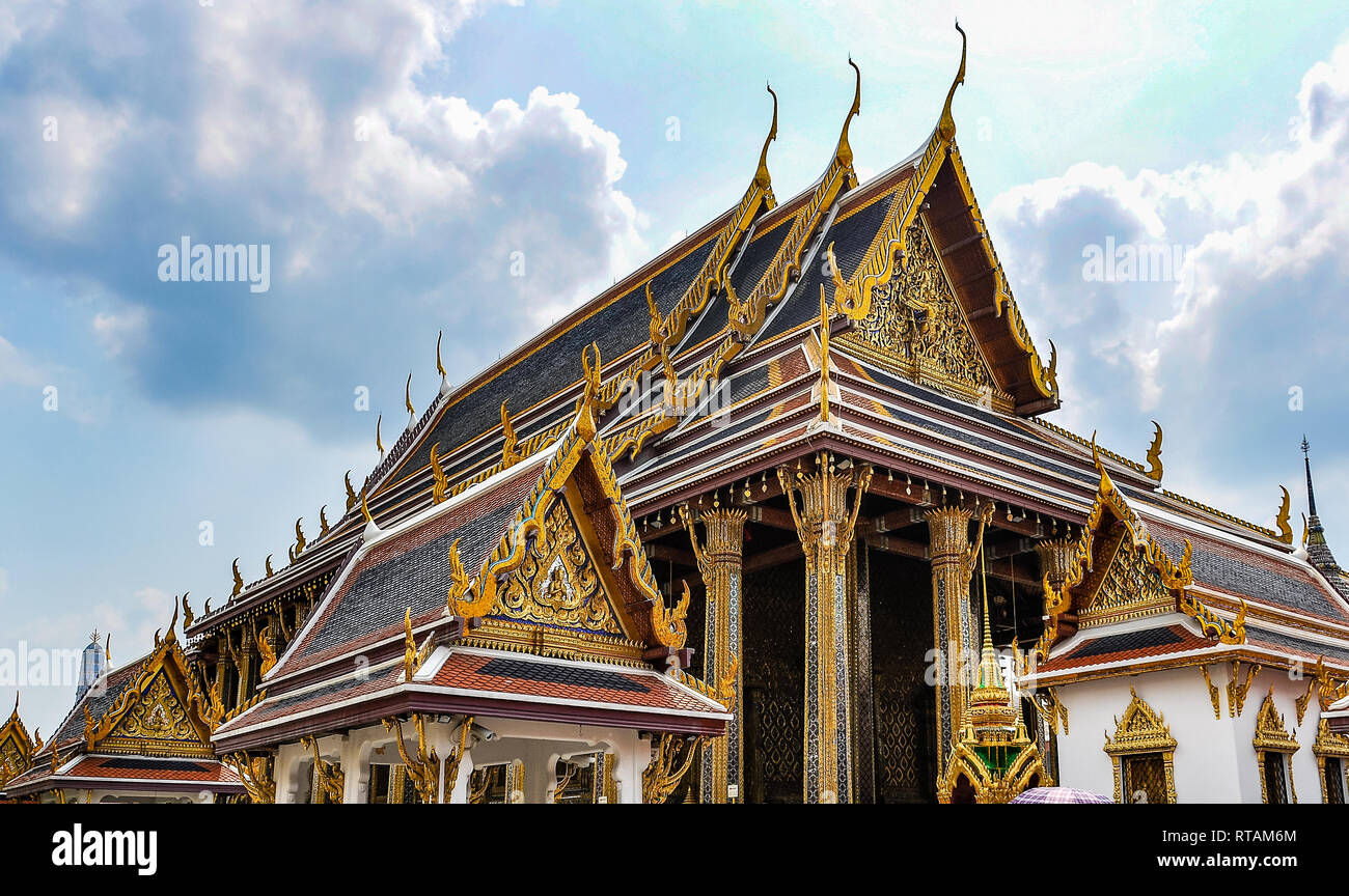 Temple d'Émeraude dans le Grand Palais à Bangkok, Thaïlande Banque D'Images