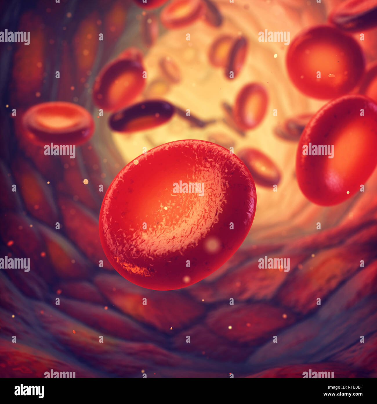 Les globules rouges transportent l'oxygène vers tous les tissus de l'organisme, érythrocytes background Banque D'Images