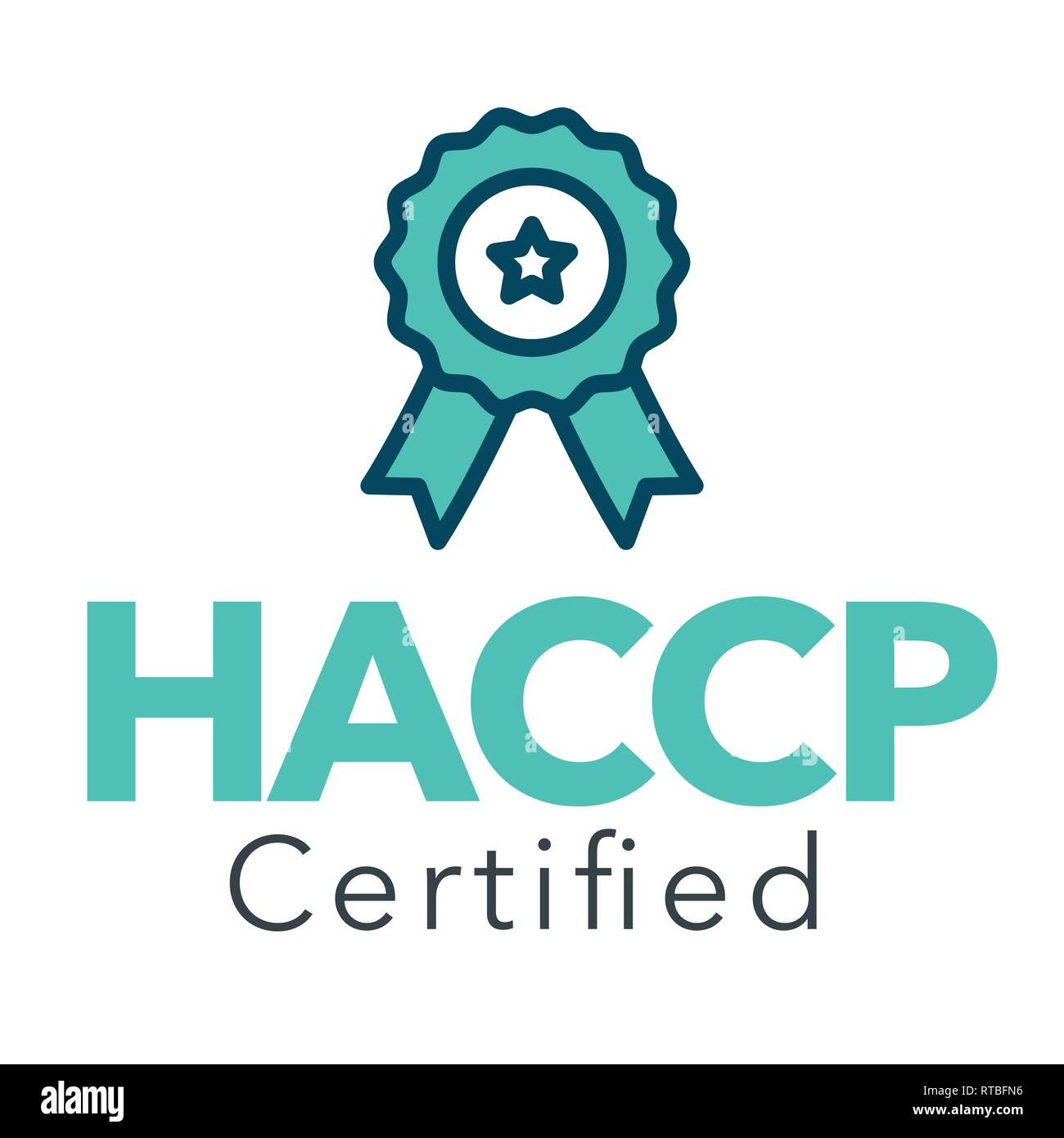 | HACCP Hazard Analysis Critical Control Points icône avec award ou coche Illustration de Vecteur