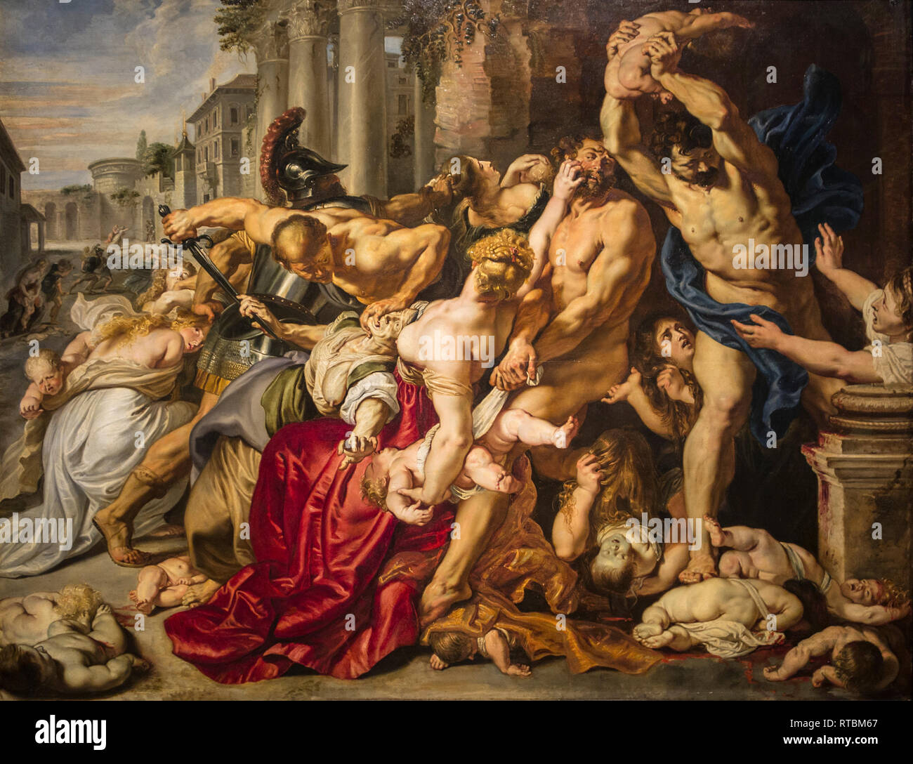 La peinture Massacre des Innocents / De kindermoord te Bethelehem par peintre flamand Peter Paul Rubens Banque D'Images