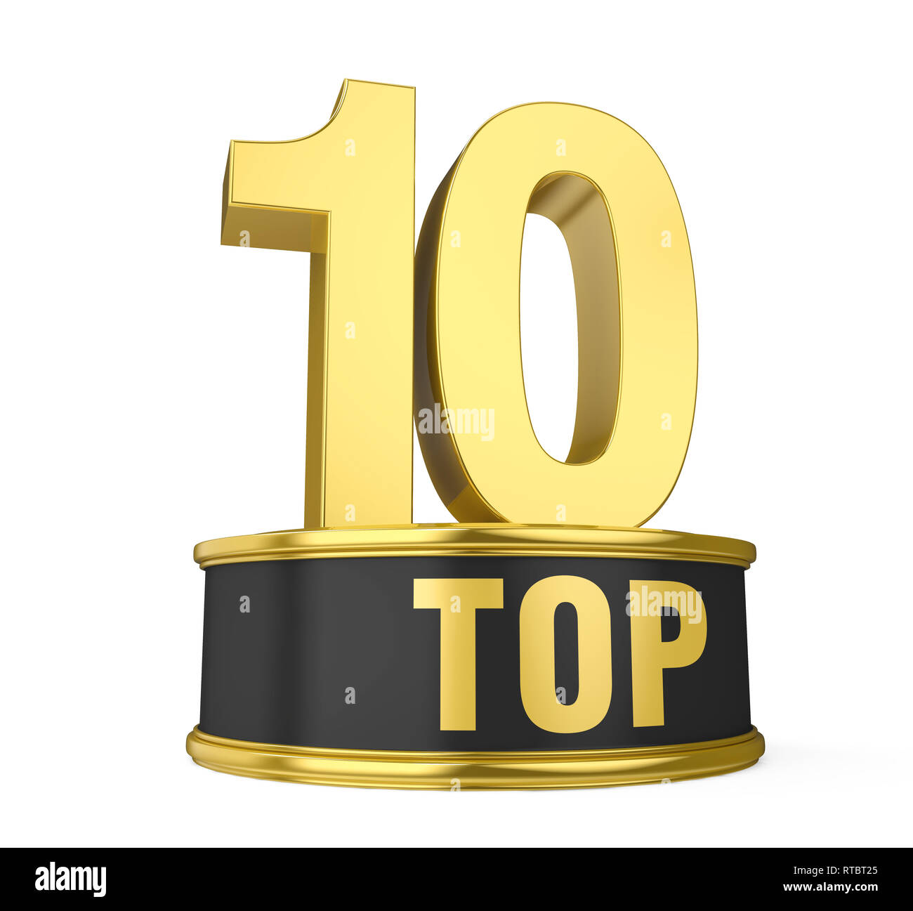 Top 10 sur podium Isolated Banque D'Images