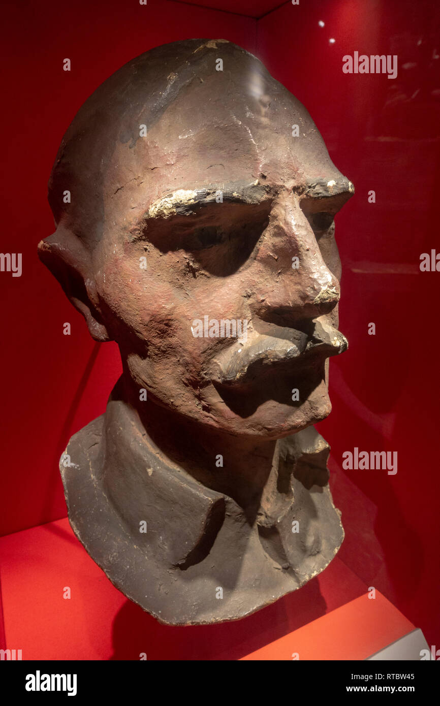 Papier mâché une tête factice' de 1916, utilisée pour attirer le feu ennemi, York Castle Museum, York, Yorkshire, UK. Banque D'Images