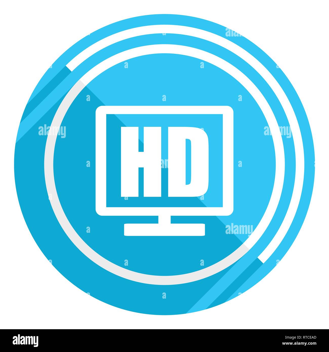 L'affichage HD télévision web design, l'icône bleu facile à éditer vector illustration pour webdesign et applications mobiles Illustration de Vecteur