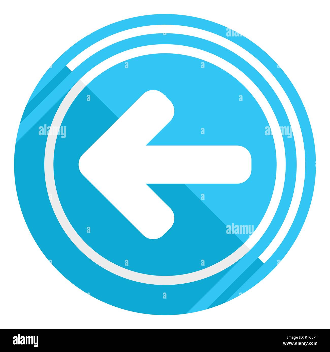 Flèche gauche bleu icône web design plat, facile à éditer vector illustration pour webdesign et applications mobiles Illustration de Vecteur