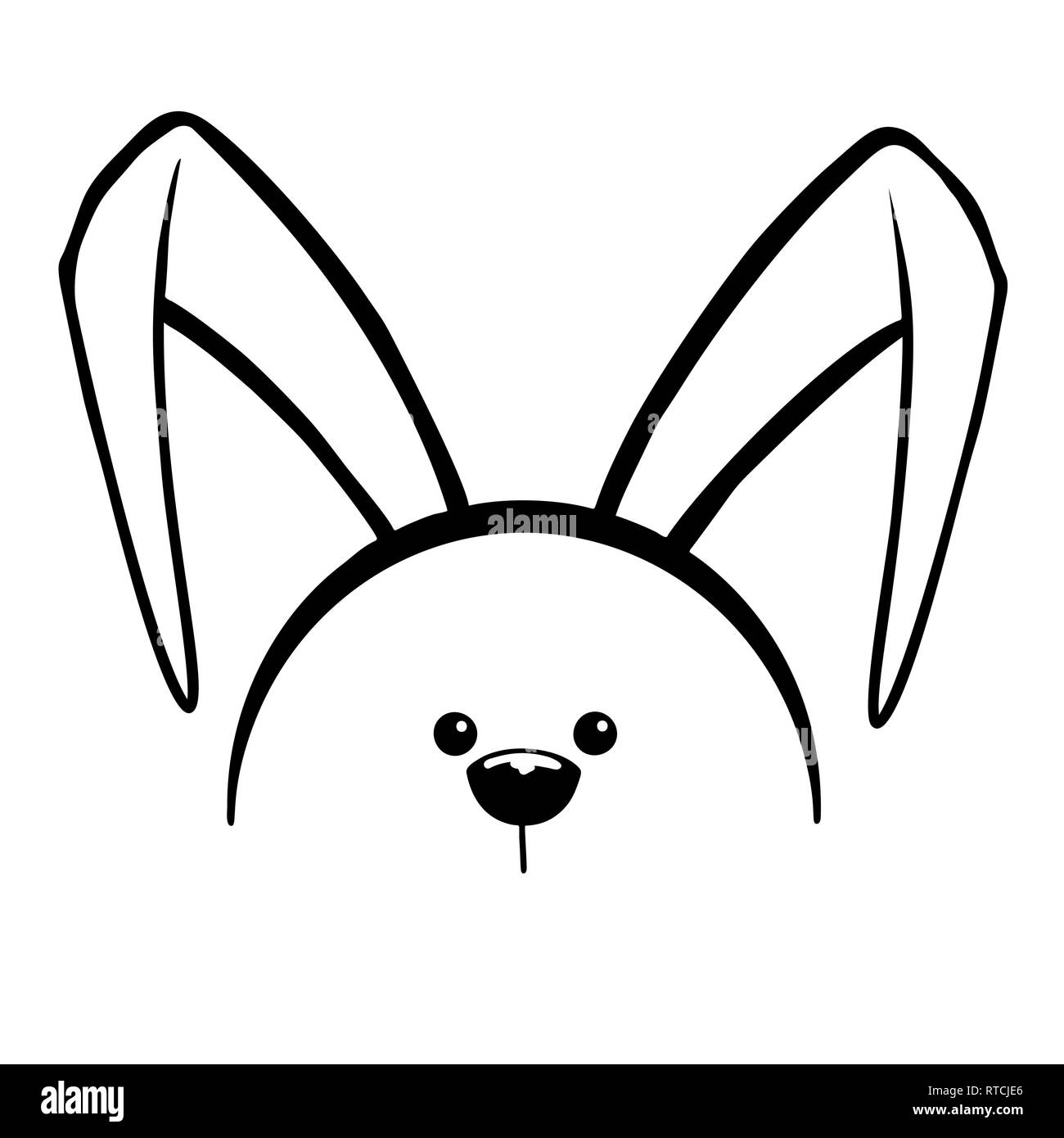 Croquis D Oreilles De Lapin Avec Une Museliere Lapin De Paques Vector Image Vectorielle Stock Alamy