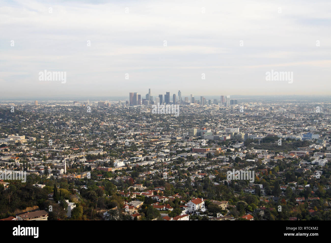 Vue sur Los Angeles à partir de l'Observatoire de Griffith, California, USA Banque D'Images