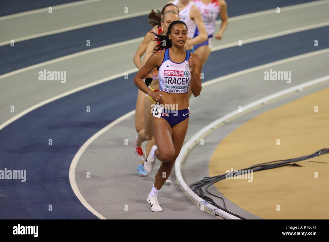 Glasgow, Royaume-Uni. 06Th Mar, 2019. Adele Tracey dans sa chaleur de la Women's 800 m à l'intérieur d'Europe d'athlétisme 2019 Crédit : Ben Booth/Alamy Live News Banque D'Images