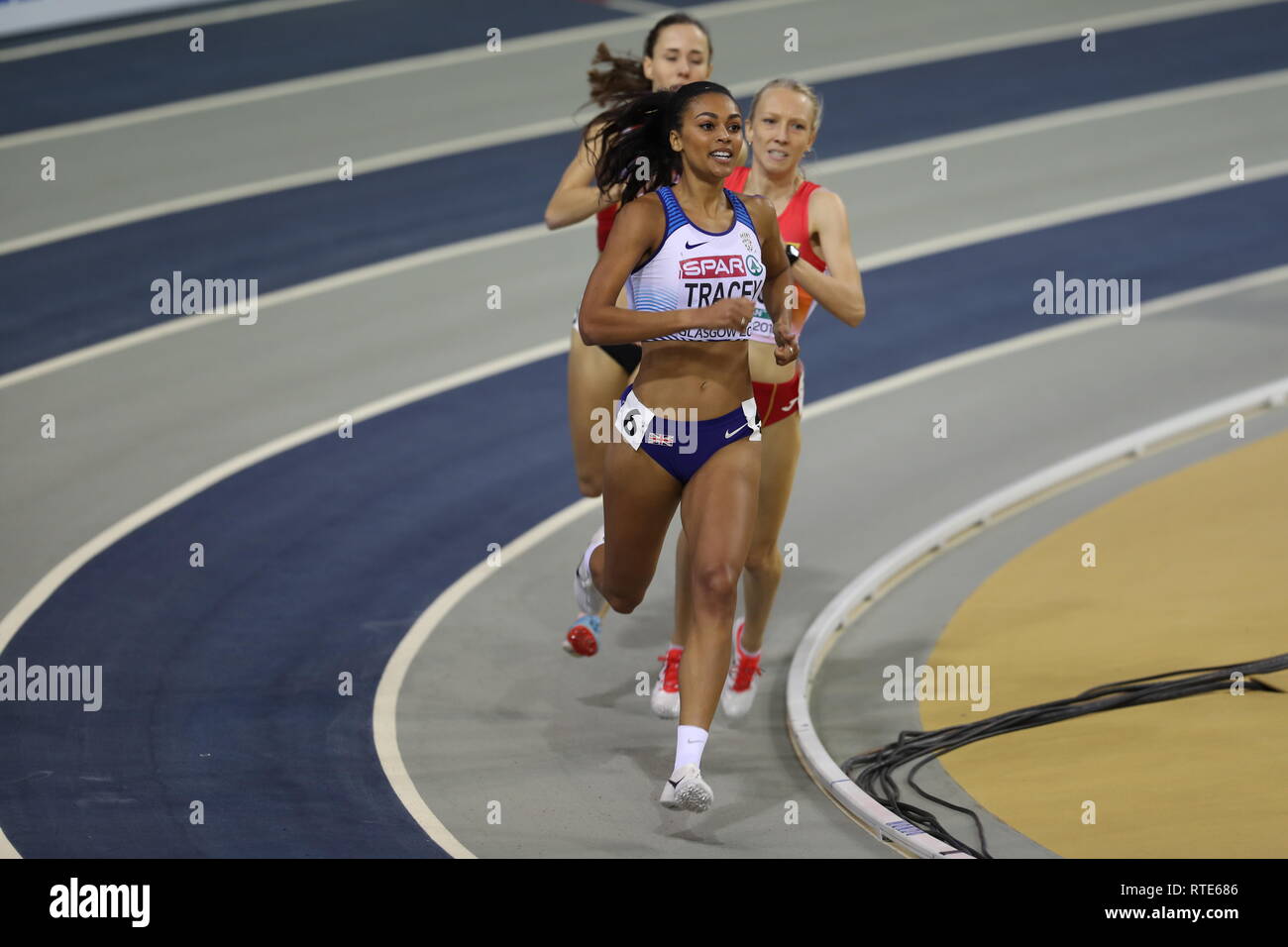 Glasgow, Royaume-Uni. 06Th Mar, 2019. Adele Tracey dans sa chaleur de la Women's 800 m à l'intérieur d'Europe d'athlétisme 2019 Crédit : Ben Booth/Alamy Live News Banque D'Images