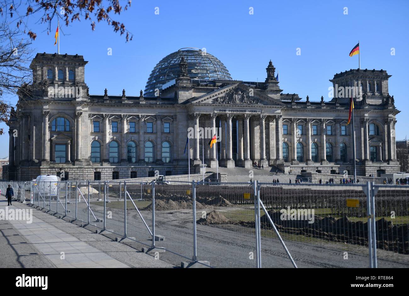 Berlin, Allemagne. 28 Février, 2019. Le Reichstag de Berlin, Allemagne, ville de Berlin, 28.février 2019. Crédit : Frank May | utilisée dans le monde entier/dpa/Alamy Live News Banque D'Images